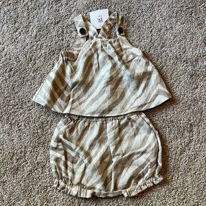 Banana Republic Zebra Print Linen Short Set
